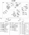 Alternator 40 Amp Diagram and Parts List for 583447-0217-E2  Briggs and Stratton Engine
